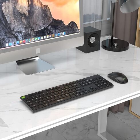 seenda Wireless Keyboard and Mouse Set, 2.4GHz USB Keyboard and Mouse Combo Full Size US Layout, with Number Pad, for Windows XP/7/8/10/11, MacBook, PCs, Laptops, Black in Saudi Arabia