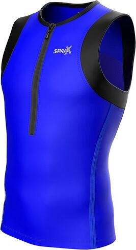 Sparx Mens Tri Tank Performance Triathlon Top Tri Singlet Mesh Panels Swim Bike Run in Kuwait