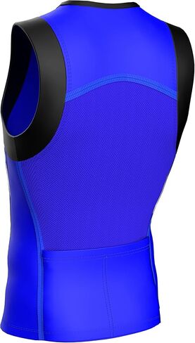 Sparx Mens Tri Tank Performance Triathlon Top Tri Singlet Mesh Panels Swim Bike Run in Kuwait