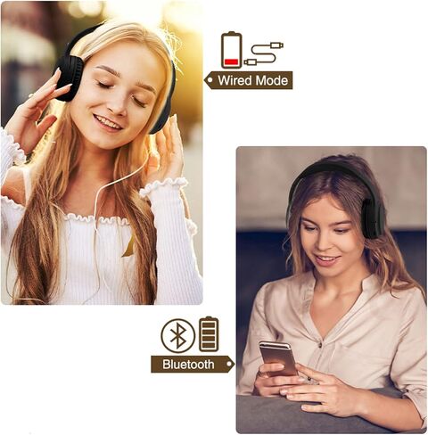 Bingozones A10 Hybrid سماعات رأس بخاصية إلغاء الضوضاء النشطة، سماعات رأس لاسلكية مع ميكروفون، سماعة بلوتوث 5.3، وقت تشغيل 20+H، سماعات رأس سلكية خفيفة الوزن للكمبيوتر اللوحي/الكمبيوتر - أسود in Kuwait