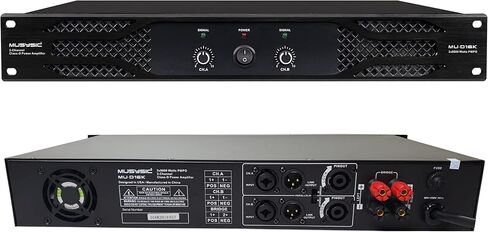 مضخم صوت احترافي ذو 4 قنوات من MUSYSIC - 2x9600 واط D-Class 1U Power Amp MU-D9600 مضخم صوت عالي الأداء مع قوة ستيريو وجسر للاستخدام الاحترافي في الحفلات الموسيقية والوظائف وفي المنزل in Kuwait