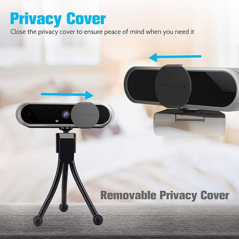 كاميرا ويب lexvss مع ميكروفون، كاميرا ويب محمولة بدقة 2K 1440P HD بزاوية واسعة للكمبيوتر المحمول والكمبيوتر المكتبي مع حامل ثلاثي القوائم، رائعة لمكالمات الفيديو والمؤتمرات والتسجيل والألعاب in Kuwait
