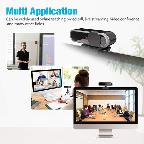 كاميرا ويب lexvss مع ميكروفون، كاميرا ويب محمولة بدقة 2K 1440P HD بزاوية واسعة للكمبيوتر المحمول والكمبيوتر المكتبي مع حامل ثلاثي القوائم، رائعة لمكالمات الفيديو والمؤتمرات والتسجيل والألعاب in Kuwait
