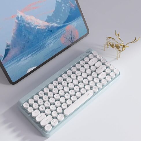 UBOTIE Portable Bluetooth Colorful Keyboards (Pink-Colorful) in Kuwait