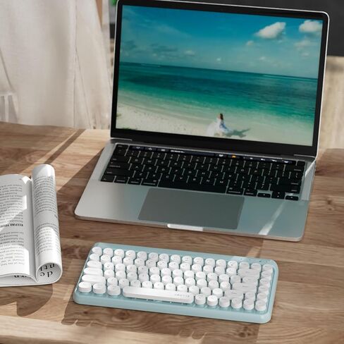 UBOTIE Portable Bluetooth Colorful Keyboards (Pink-Colorful) in Kuwait
