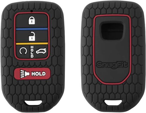 AME 2PCS Deluxe Key Fob Cover for Honda Accord CR-V Civic Pilot (RED Black Combo) in Kuwait