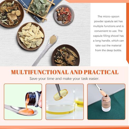 23Pcs Stainless Steel Lab Spatula Micro Scoop Set Including 22pcs 7cm 16cm 18cm 20cm 22cm Laboratory Tiny Mixing Spatula Scoop Measuring Spoon Long Sampling Spoon with 1Pair Gloves in Kuwait