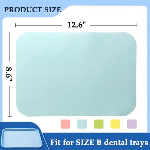 أغطية صينية الأسنان بطانة ورقية 1000 قطعة غطاء صينية ورقية طبية للأسنان للاستعمال مرة واحدة للأسنان والجراحة والصينية الطبية وطاولة الوشم ومستلزمات غطاء طاولة الأظافر، 8.25 بوصة × 12.25 بوصة، لون عشوائي in Kuwait