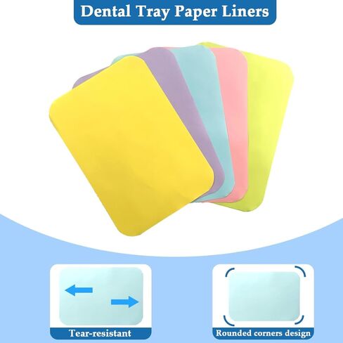 أغطية صينية الأسنان بطانة ورقية 1000 قطعة غطاء صينية ورقية طبية للأسنان للاستعمال مرة واحدة للأسنان والجراحة والصينية الطبية وطاولة الوشم ومستلزمات غطاء طاولة الأظافر، 8.25 بوصة × 12.25 بوصة، لون عشوائي in Kuwait