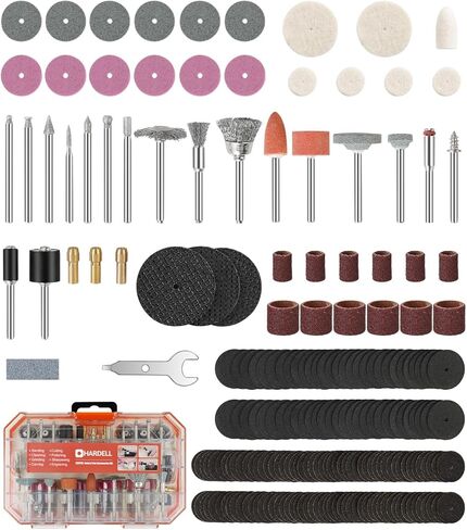 أداة دوارة صغيرة من هارديل 18 فولت، أداة دوارة سلكية، 5 سرعات، مجموعة أدوات دوارة متعددة الأغراض مع 64 ملحقًا للنقش والحفر والصنفرة والطحن والتلميع والنحت والحفر والحرف اليدوية in Kuwait