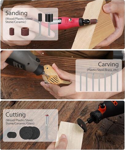 أداة دوارة صغيرة من هارديل 18 فولت، أداة دوارة سلكية، 5 سرعات، مجموعة أدوات دوارة متعددة الأغراض مع 64 ملحقًا للنقش والحفر والصنفرة والطحن والتلميع والنحت والحفر والحرف اليدوية in Kuwait