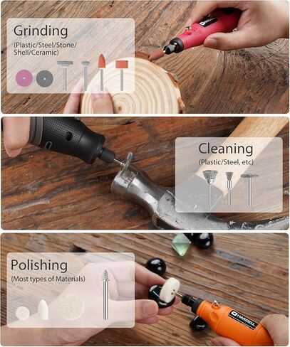 أداة دوارة صغيرة من هارديل 18 فولت، أداة دوارة سلكية، 5 سرعات، مجموعة أدوات دوارة متعددة الأغراض مع 64 ملحقًا للنقش والحفر والصنفرة والطحن والتلميع والنحت والحفر والحرف اليدوية in Kuwait
