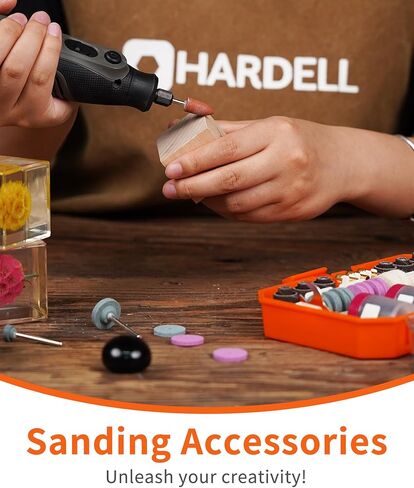 أداة دوارة صغيرة من هارديل 18 فولت، أداة دوارة سلكية، 5 سرعات، مجموعة أدوات دوارة متعددة الأغراض مع 64 ملحقًا للنقش والحفر والصنفرة والطحن والتلميع والنحت والحفر والحرف اليدوية in Kuwait
