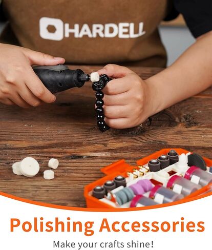 أداة دوارة صغيرة من هارديل 18 فولت، أداة دوارة سلكية، 5 سرعات، مجموعة أدوات دوارة متعددة الأغراض مع 64 ملحقًا للنقش والحفر والصنفرة والطحن والتلميع والنحت والحفر والحرف اليدوية in Kuwait