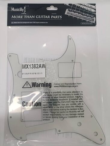 Musiclily Pro 11-Hole Modern Style Strat HSS Pickguard for American Stratocaster Guitar, 3Ply Black in Kuwait