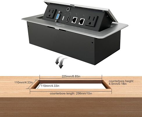 Table Pop up Power Date Center Connection Box for Conference Silver in Saudi Arabia