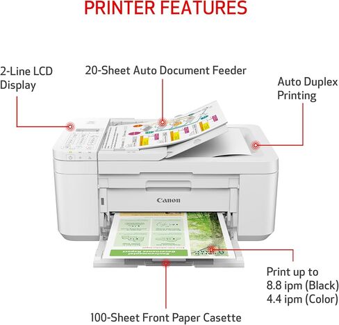 طابعة Canon PIXMA TR4720 الكل في واحد لاسلكية للاستخدام المنزلي PG-275 XL/CL-276 XL حزمة قيمة PG-275/CL-276، متوافقة مع PIXMA TS3520 in Kuwait
