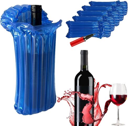 Wine Travel Bags for wine Bottles Airplane,Blue Wine Protector for Luggage,8 Packs Reusable Inflatable Wine Shipping Sleeves in Saudi Arabia
