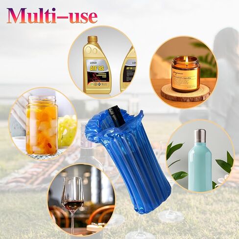 Wine Travel Bags for wine Bottles Airplane,Blue Wine Protector for Luggage,8 Packs Reusable Inflatable Wine Shipping Sleeves in Saudi Arabia
