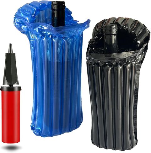 Wine Travel Bags for wine Bottles Airplane,Blue Wine Protector for Luggage,8 Packs Reusable Inflatable Wine Shipping Sleeves in Saudi Arabia