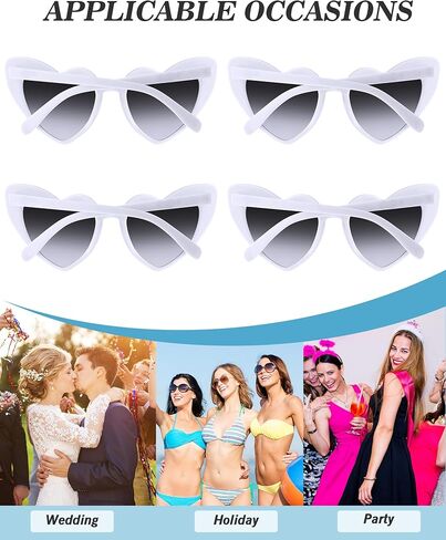 24 Pairs Black Bachelorette Sunglasses Heart Sunglasses Retro Heart Shaped Eyewear Vintage Cat Style Glasses for Women Girls Bridesmaid Wedding Bachelorette Party in Kuwait