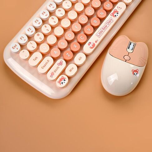 Mofii Wireless Keyboard and Mouse Combo,2.4G USB Multi-Color Cute Full Size Keyboard and Optical Mice Set for Computer Desktop PC Laptop (Pink-Mixed)…… in Kuwait