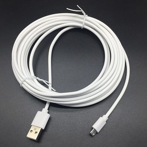 Jeasun 19ft ذكر إلى أنثى كابل تمديد الطاقة USB الصغير - سلك بديل مثالي لتشغيل كاميرات الأمان الخاصة بك، لوحة الطاقة الشمسية Ring Stick Up - أبيض in Saudi Arabia