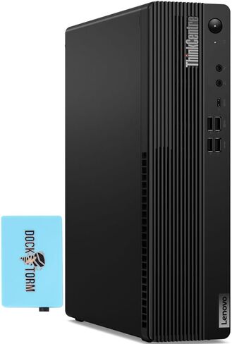 لينوفو ثينك سنتر M75q Gen 2 Business Mini Desktop أسود (AMD Ryzen 5 PRO 5650GE 6-Core، 16 جيجابايت ذاكرة الوصول العشوائي، 256 جيجابايت PCIe SSD، AMD Radeon، AC WiFi، BT 5.1، HDMI، USB 3.2، Win10P) مع محور in Saudi Arabia