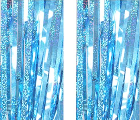 AILEXIBG 3.2 ft x 8.2 ft Metallic Tinsel Foil Fringe Curtains for Party Photo Backdrop Wedding Decor (2 Pack) (Black Gold) in Saudi Arabia