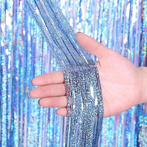 AILEXIBG 3.2 ft x 8.2 ft Metallic Tinsel Foil Fringe Curtains for Party Photo Backdrop Wedding Decor (2 Pack) (Black Gold) in Saudi Arabia