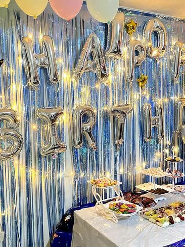 AILEXIBG 3.2 ft x 8.2 ft Metallic Tinsel Foil Fringe Curtains for Party Photo Backdrop Wedding Decor (2 Pack) (Black Gold) in Saudi Arabia