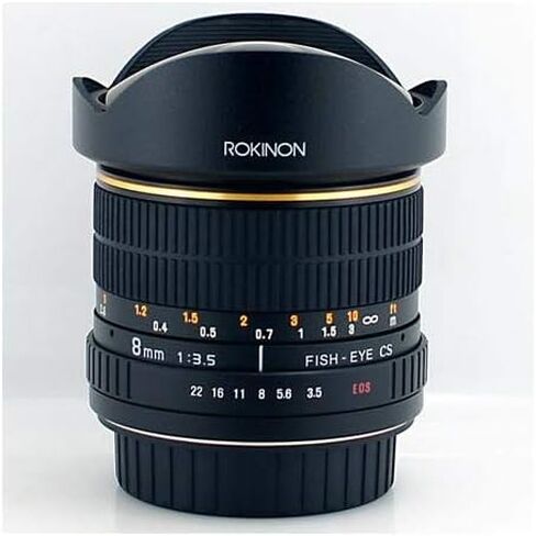 Rokinon FE8M-NEX 8mm f/3.5 Fisheye Lens for Sony E-Mount Cameras (NEX and VG10), Black | Create dramatic ultra-wide perspectives with a distinctive fisheye view for creative photos and video. in Saudi Arabia