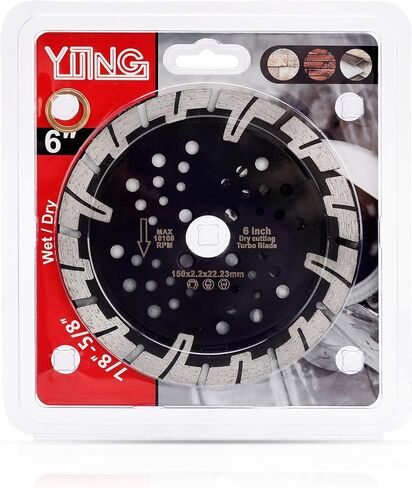 6" Diamond Turbo Saw Blade Granite Blade with Coolling Holes for Stone Concrete Brick Porcelian Tile (6") in Saudi Arabia