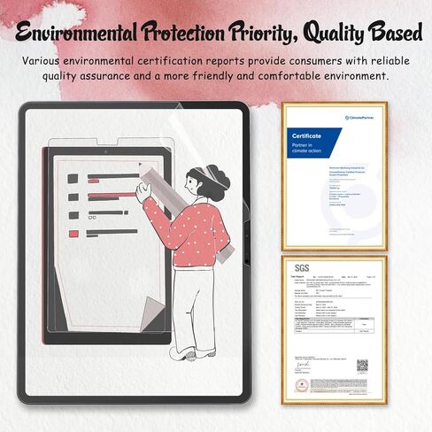 Bersem [عبوة من قطعتين من واقي الشاشة Paperfeel متوافق مع iPad الجيل العاشر 10.9 بوصة (2022)، فيلم PET غير لامع للرسم، مضاد للوهج، معرف الوجه، متوافق مع قلم Apple in Kuwait