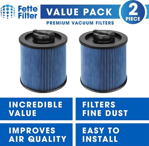 Fette Filter - 2-Pack DXVC6910 Cartridge Filter Replacement Compatible with DXVC6910 Cartridge Filter for 6-16 Gallon DEWALT Wet/Dry Vac in Saudi Arabia