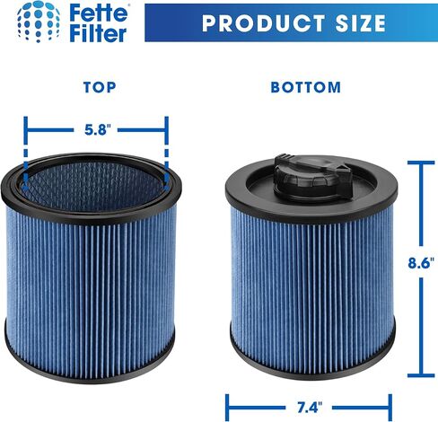 Fette Filter - 2-Pack DXVC6910 Cartridge Filter Replacement Compatible with DXVC6910 Cartridge Filter for 6-16 Gallon DEWALT Wet/Dry Vac in Saudi Arabia