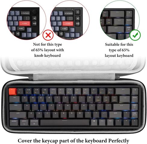 Geekria 65% Compact Keyboard Case, Hard Shell Travel Carrying Bag for 68 Keys Compact Keyboard, Compatible with Keychron K6 Keyboard, Keychron K6 Pro Keyboard, HyperX Alloy Origins 65 Keyboard in Kuwait