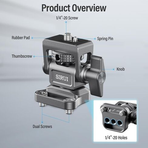 SIRUI Camera Monitor Mount with Cold Shoe, Swivel 360°and Tilt 180°Adjustable DSLR Field Monitor Mount, Compatible with 5" and 7" Monitor, MAX Load 7.72lb, SC-MC in Kuwait