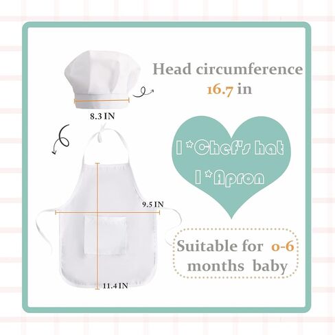 KHC-KHF Newborn Baby Photography Prop Baby Chef Outfits Chef Hat Apron Set Infant Baby Chef Costume Newborn Photography Outfits Boy Toddler Chef Hat And Apron in Saudi Arabia