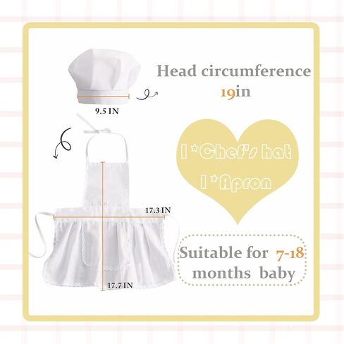 KHC-KHF Newborn Baby Photography Prop Baby Chef Outfits Chef Hat Apron Set Infant Baby Chef Costume Newborn Photography Outfits Boy Toddler Chef Hat And Apron in Saudi Arabia