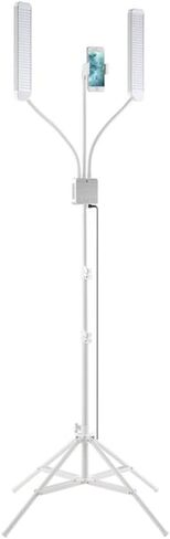 GLAMCOR Multimedia X Portable LED Lighting Kit | Remote Controlled 2700K - 5600K Color Temperature | Smartphone Mount (Grey with Clear Crystals) in Saudi Arabia