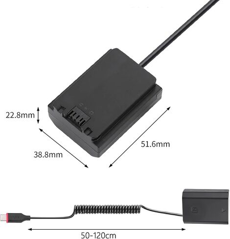 King Ma EN-EL15 Dummy Battery Decoded EN-EL15 Battery Replacement with Type-C Spring Power Adapter Cable for Nikon Z5 Z6 Z7 D750 D810 D800 D7500 D7200 D7100 D850 D7000 Cameras in Saudi Arabia