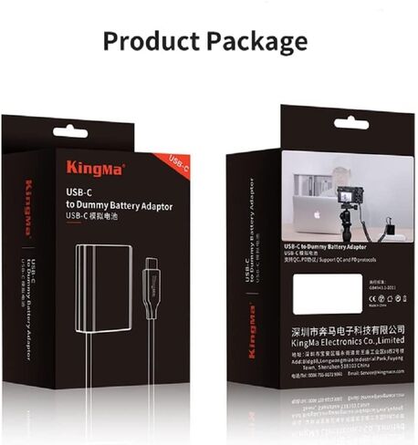 King Ma EN-EL15 Dummy Battery Decoded EN-EL15 Battery Replacement with Type-C Spring Power Adapter Cable for Nikon Z5 Z6 Z7 D750 D810 D800 D7500 D7200 D7100 D850 D7000 Cameras in Saudi Arabia