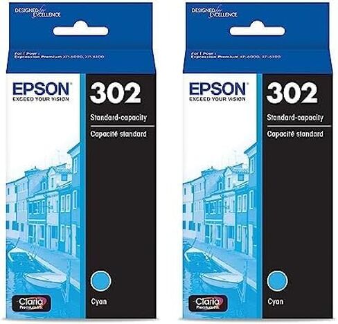 Epson 302 Claria Premium Ink High Capacity Black & Standard Color Cartridge Combo Pack (T302XL-BCS) Works with Expression XP-6000 XP-6100 in Kuwait
