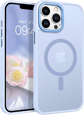 BENTOBEN Magnetic for iPhone 13 Pro Max Case, [Compatible with MagSafe] Translucent Matte Frosted Anti-Fingerprint Slim Shockproof Women Men Protective Cover Case for iPhone 13 Pro Max 6.7",Black in Kuwait