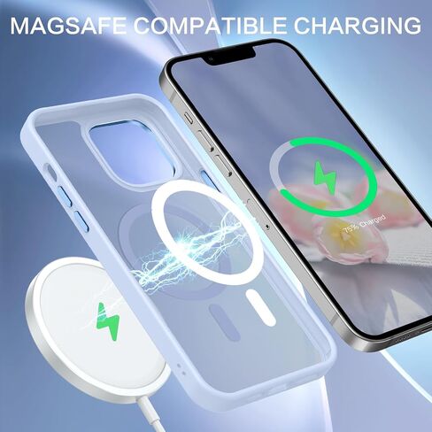 BENTOBEN Magnetic for iPhone 13 Pro Max Case, [Compatible with MagSafe] Translucent Matte Frosted Anti-Fingerprint Slim Shockproof Women Men Protective Cover Case for iPhone 13 Pro Max 6.7",Black in Kuwait