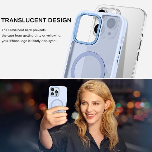 BENTOBEN Magnetic for iPhone 13 Pro Max Case, [Compatible with MagSafe] Translucent Matte Frosted Anti-Fingerprint Slim Shockproof Women Men Protective Cover Case for iPhone 13 Pro Max 6.7",Black in Kuwait