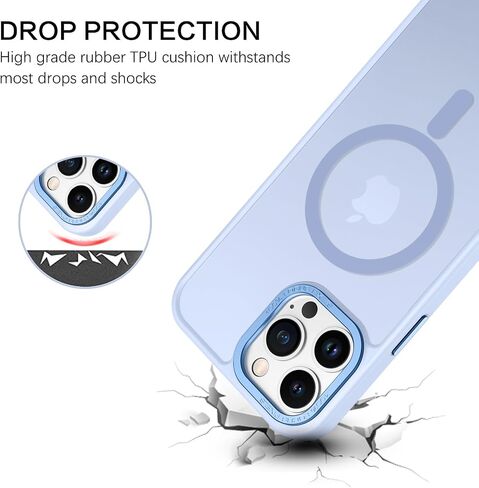 BENTOBEN Magnetic for iPhone 13 Pro Max Case, [Compatible with MagSafe] Translucent Matte Frosted Anti-Fingerprint Slim Shockproof Women Men Protective Cover Case for iPhone 13 Pro Max 6.7",Black in Kuwait