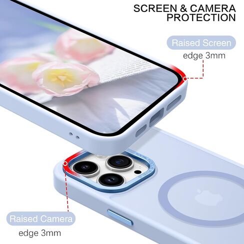 BENTOBEN Magnetic for iPhone 13 Pro Max Case, [Compatible with MagSafe] Translucent Matte Frosted Anti-Fingerprint Slim Shockproof Women Men Protective Cover Case for iPhone 13 Pro Max 6.7",Black in Kuwait