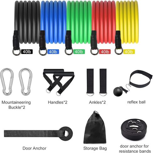 أربطة مقاومة لمعدات تدريب الملاكمة - معدات الملاكمة مع مرساة للباب وكرة عاكسة ومجموعة أربطة مقاومة للمنزل وصالة الألعاب الرياضية وتمارين اللكم للنساء والرجال والتنسيق بين اليد والعين والساق in Kuwait